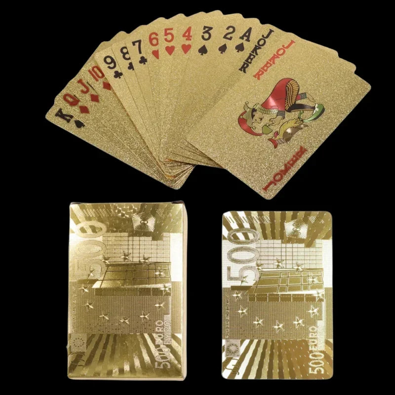 Gold Foil Poker Cards – Euro Style Plastic Waterproof Playing Cards