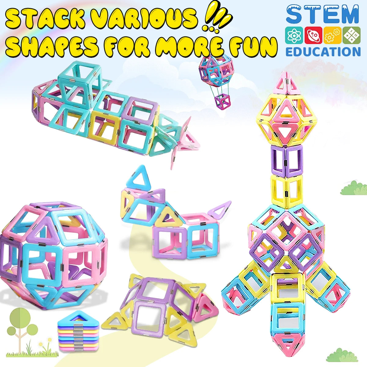 Magnetic Building Blocks STEM Creativity Set for Kids