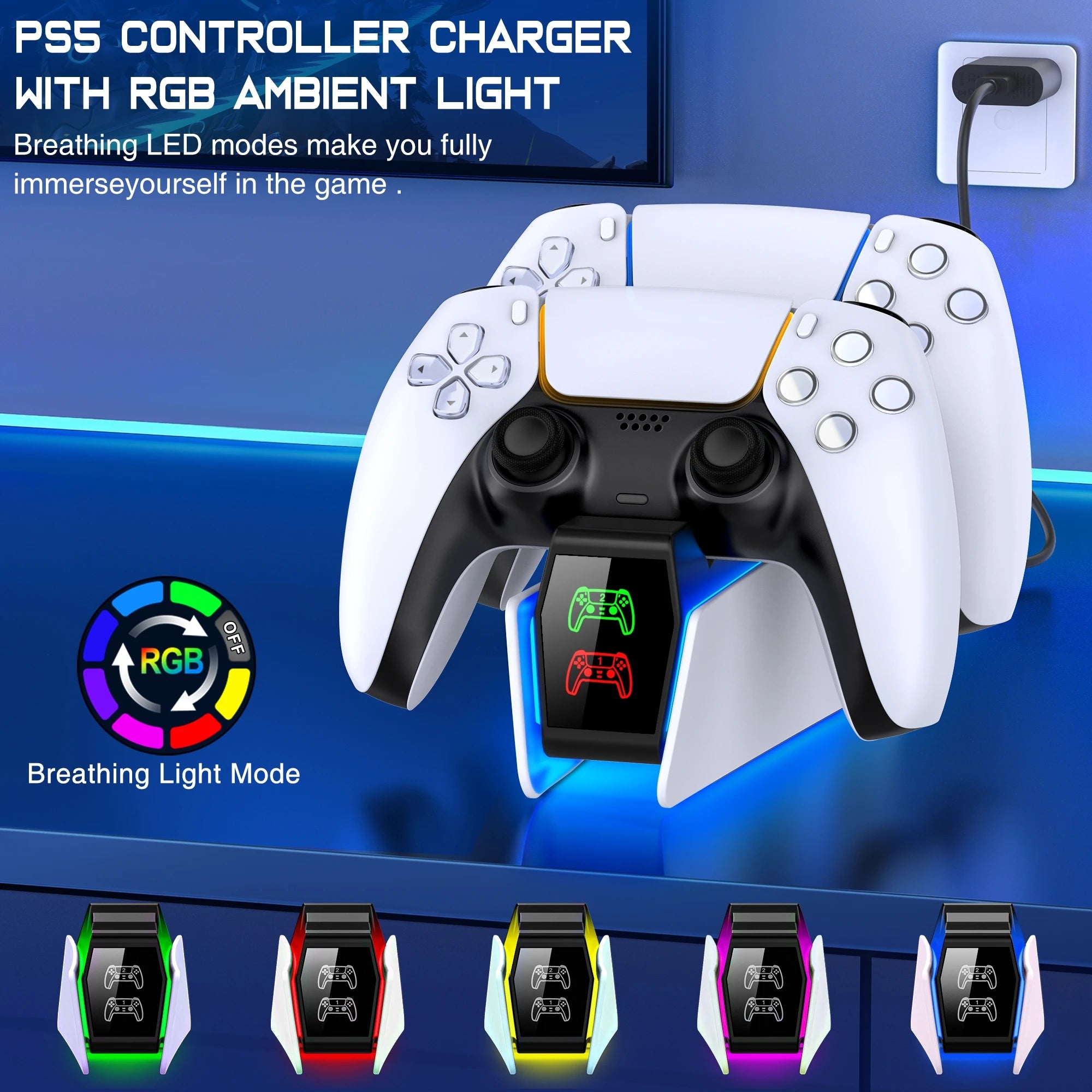 RGB Controller Charging Station for PS5