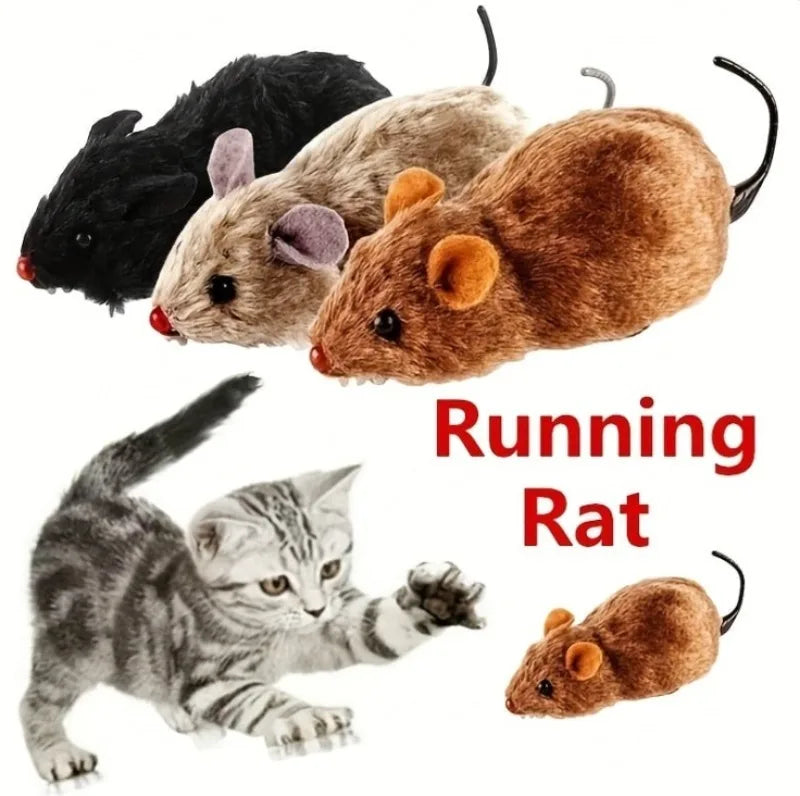 Cat Toy Clockwork Simulation Mice Battery Free Durable Indoor Cats Get High Relieve Boredom Interactive Plush Toys Pet Supplies