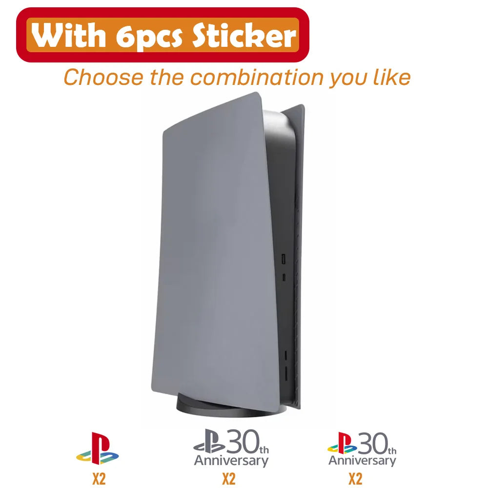 Limited 30th Anniversary for PS5 Fat Faceplate Vinyl Logo Sticker Playstation 5 Slim Console Cover Face Plate Shell Replacement