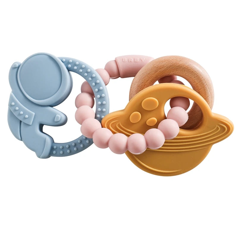 Silicone Teether Ring – Baby Sensory Toy