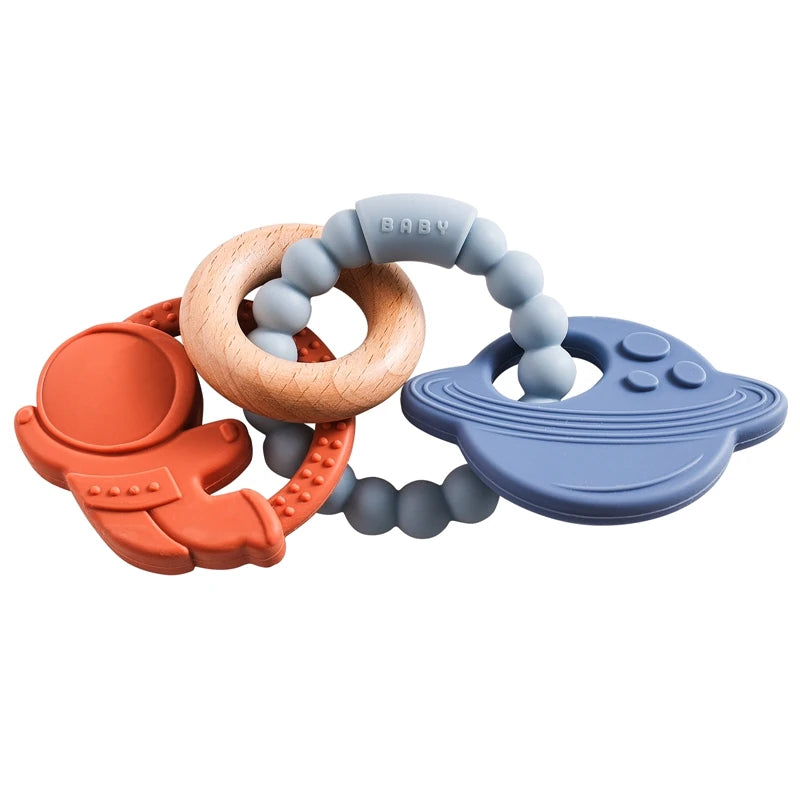 Silicone Teether Ring – Baby Sensory Toy