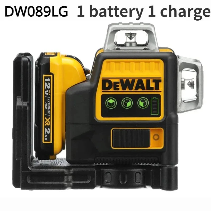 Dewalt DW089LG 3 Sides*360 Degree Vertical 12V Lithium Battery 12 Lines Laser Level   Horizontal Green Light Level Meter Outdoor