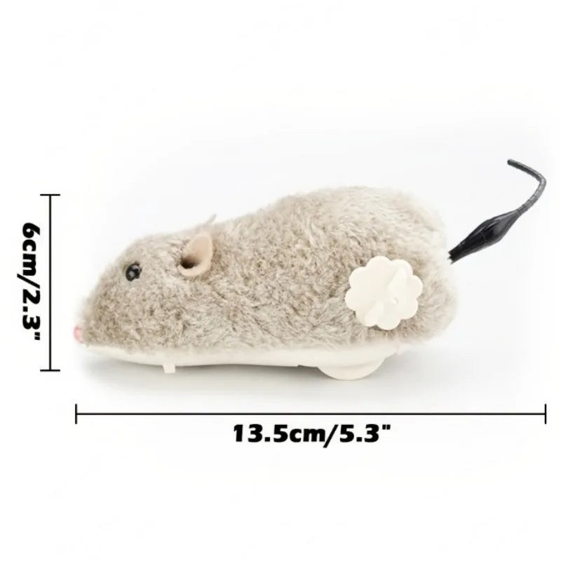 Cat Toy Clockwork Simulation Mice Battery Free Durable Indoor Cats Get High Relieve Boredom Interactive Plush Toys Pet Supplies