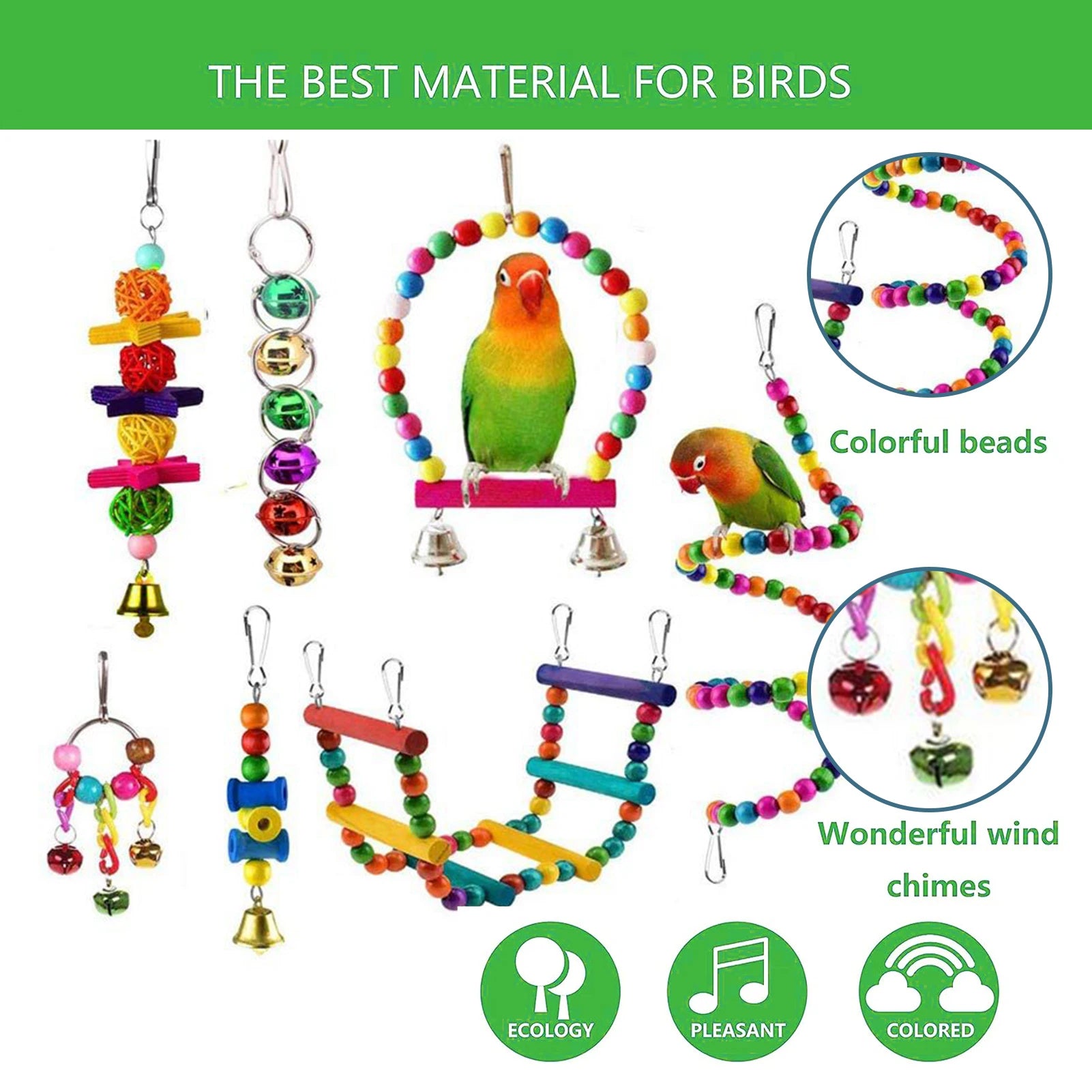 16 Packs Toy Set for Parrots Variety of Toys for Bird Cage Accessories Safe and Durable Bird Toys for Cockatiels Parakeets