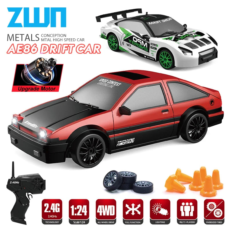 ZWN 1/24 RC Drift Car - High-Speed Remote Control Electric Vehicle