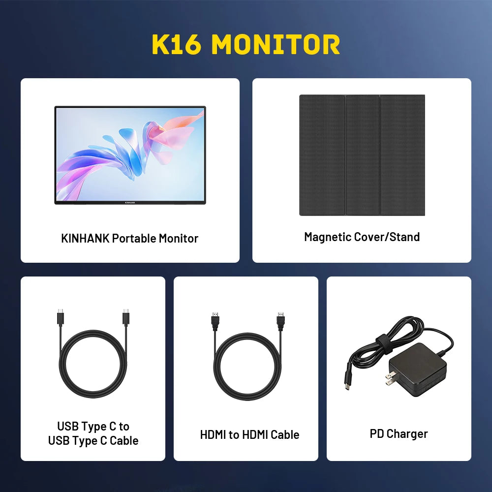 Kinhank 16" 2.5K Portable Gaming Monitor with Android TV 12