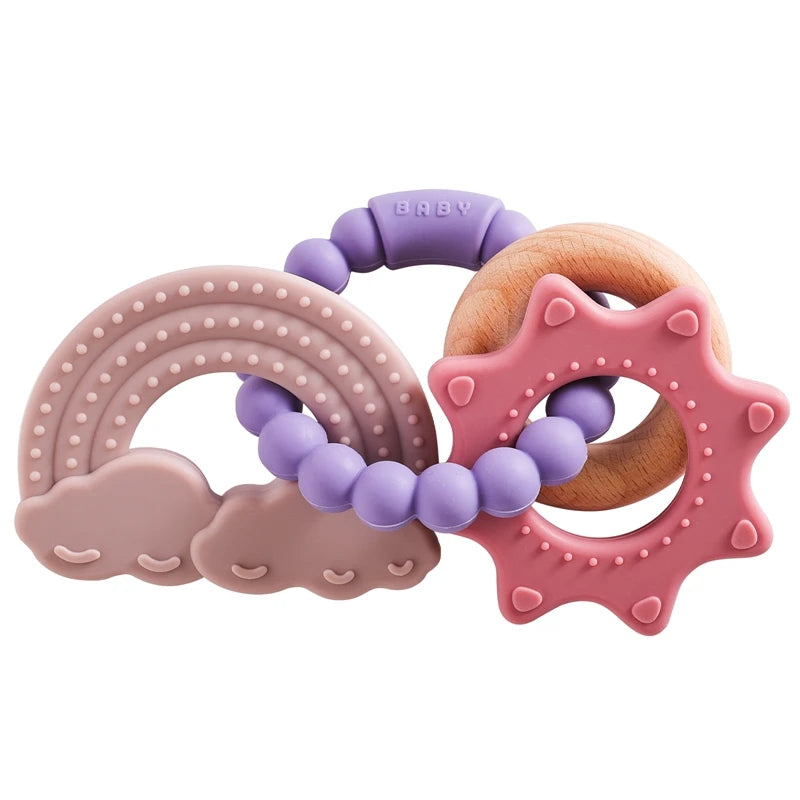 Silicone Teether Ring – Baby Sensory Toy