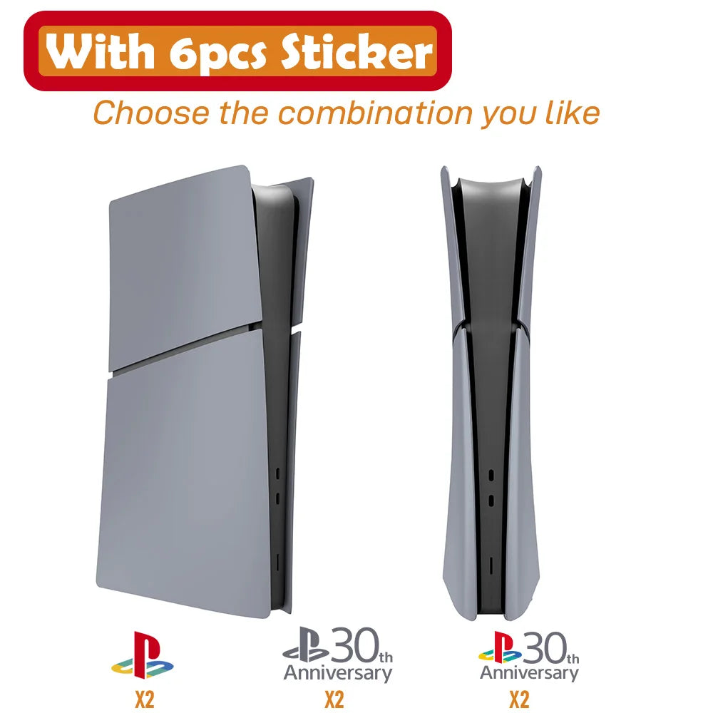 Limited 30th Anniversary for PS5 Fat Faceplate Vinyl Logo Sticker Playstation 5 Slim Console Cover Face Plate Shell Replacement