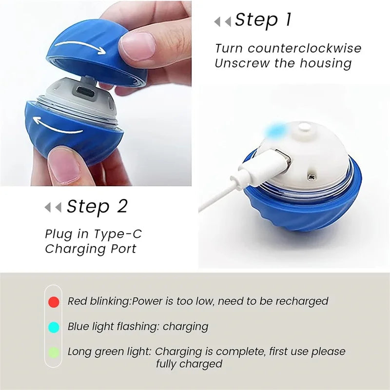 Smart Interactive Dog Toy Ball - USB Automatic Moving & Bouncing Pet Toy