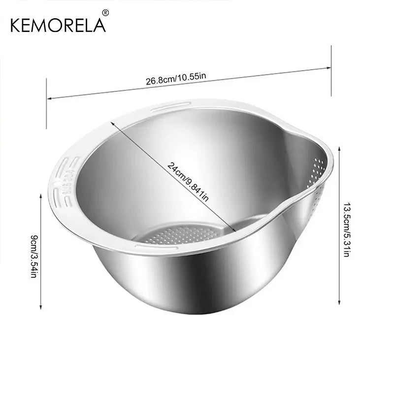 Stainless Steel 304 Rice Washer & Strainer Bowl