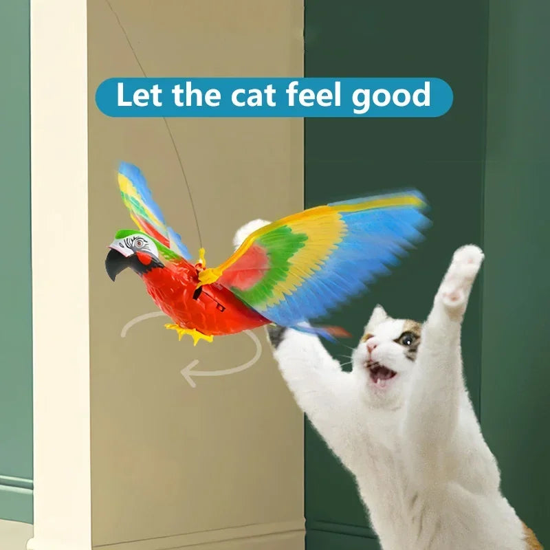 Simulation Bird Interactive Cat Toys Electric Hanging Eagle Flying Bird Cat Teasering Play Cat Stick Scratch Rope Pet Toys