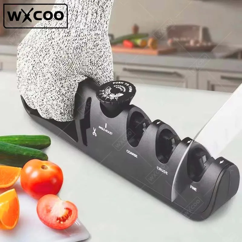 4-Stage Adjustable Knife & Scissors Sharpener