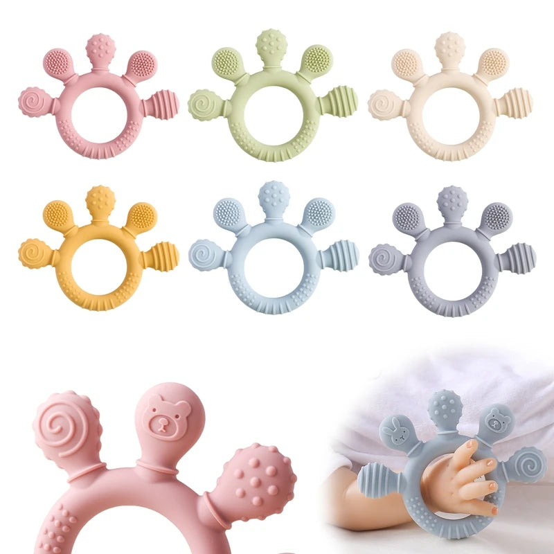 Silicone Teether Ring – Baby Sensory Toy