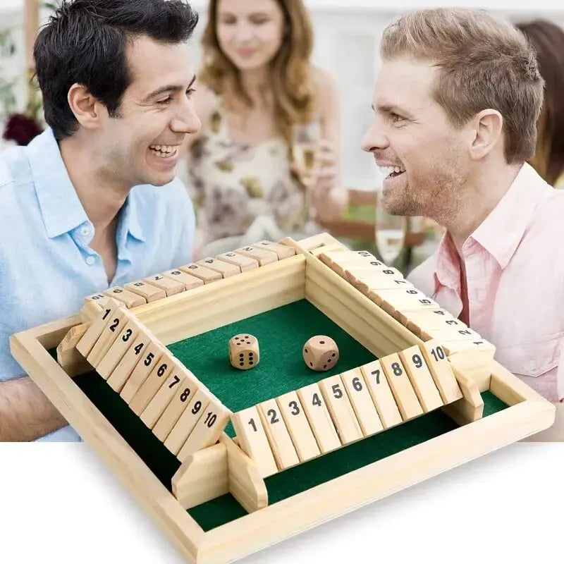 Deluxe 4-Sided Shut The Box Board Game Set