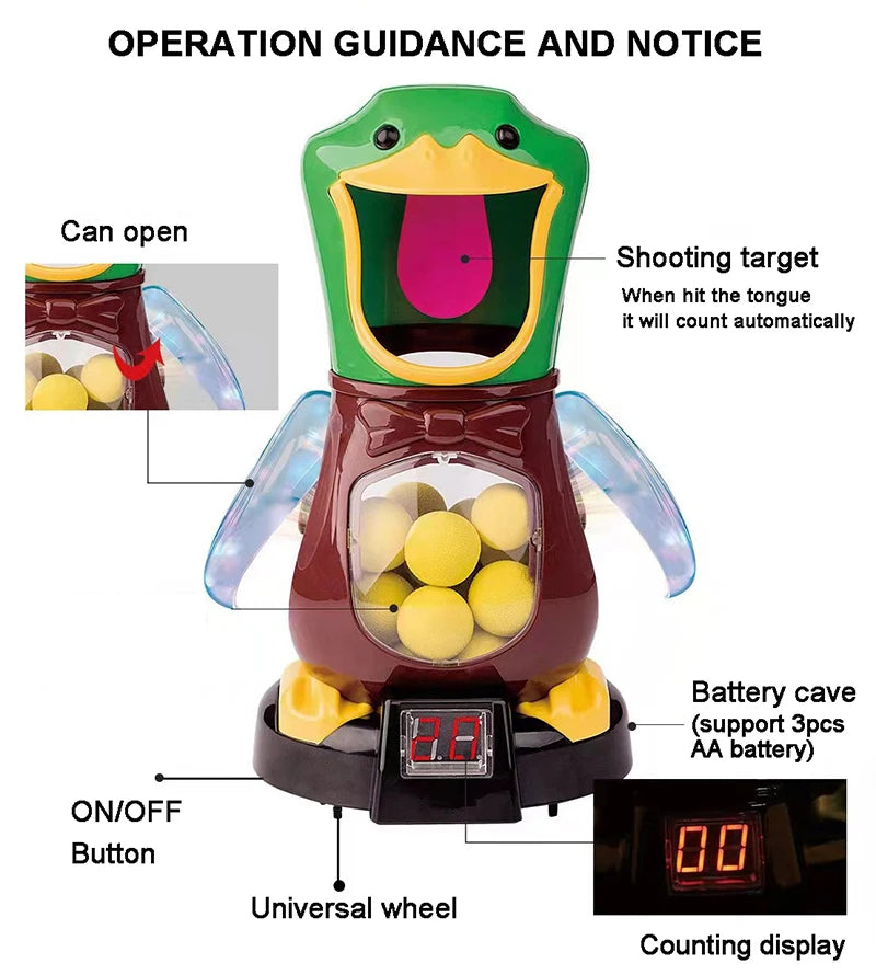 Hungry Shooting Duck Toy 98K Pistol Air Gun with Light