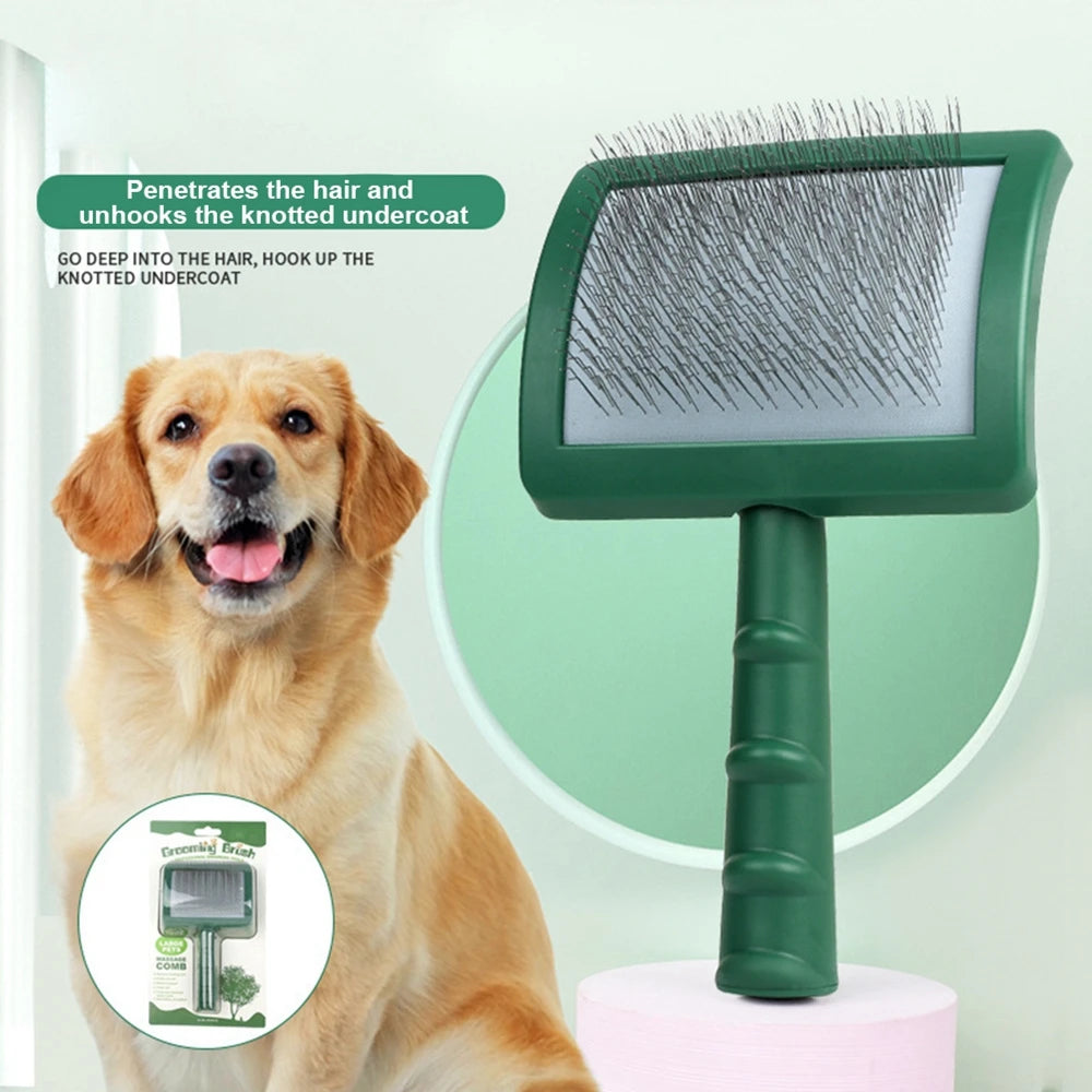 Extra Long Pin Slicker Brush for Large Dogs - Grooming & Shedding Tool