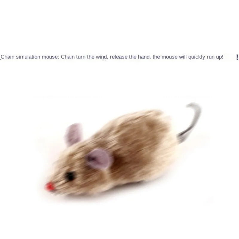 Cat Toy Clockwork Simulation Mice Battery Free Durable Indoor Cats Get High Relieve Boredom Interactive Plush Toys Pet Supplies