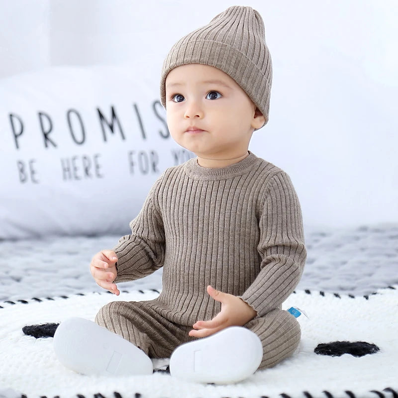 3PCS Baby Sweater Set – Boys & Girls Autumn/Winter Knit Outfit