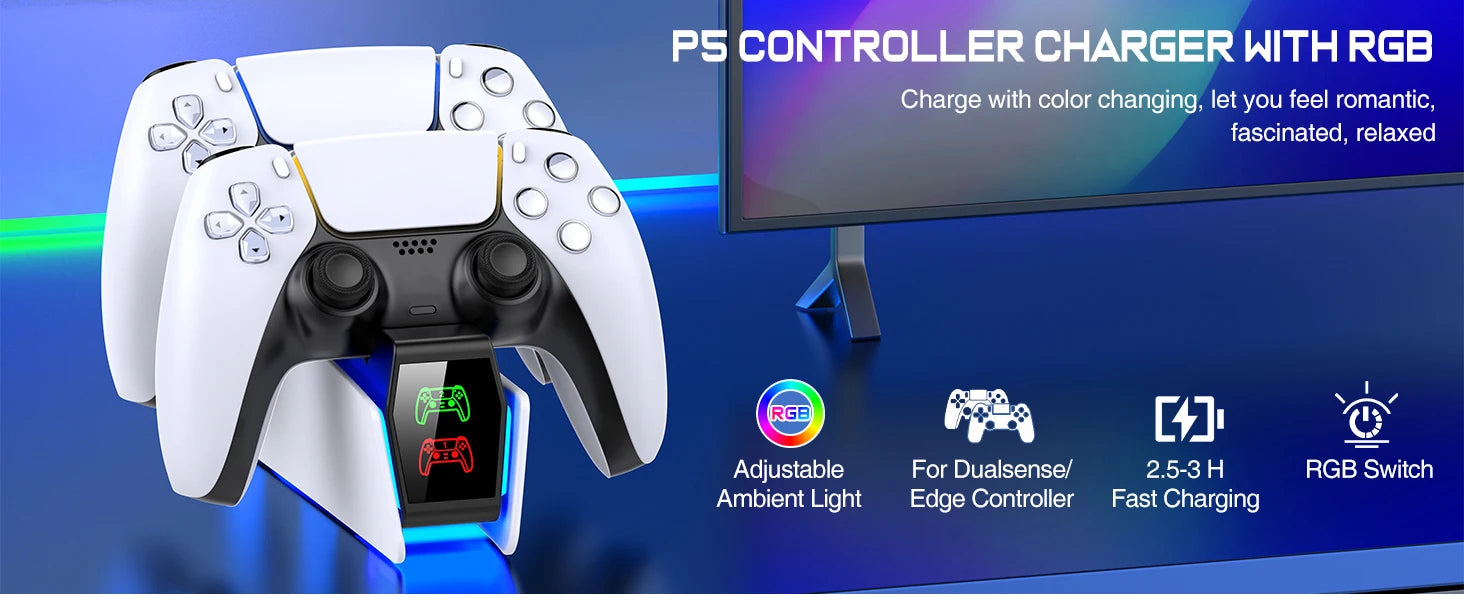 RGB Controller Charging Station for PS5